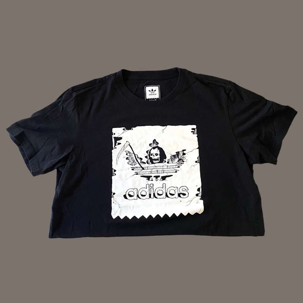 NWOT Adidas Black Skeleton Reaper Tee size Large